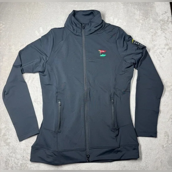 NWT Peter Millar Women’s Company Embroidered Lauren Black Full Zip Jacket Medium - Picture 1 of 14